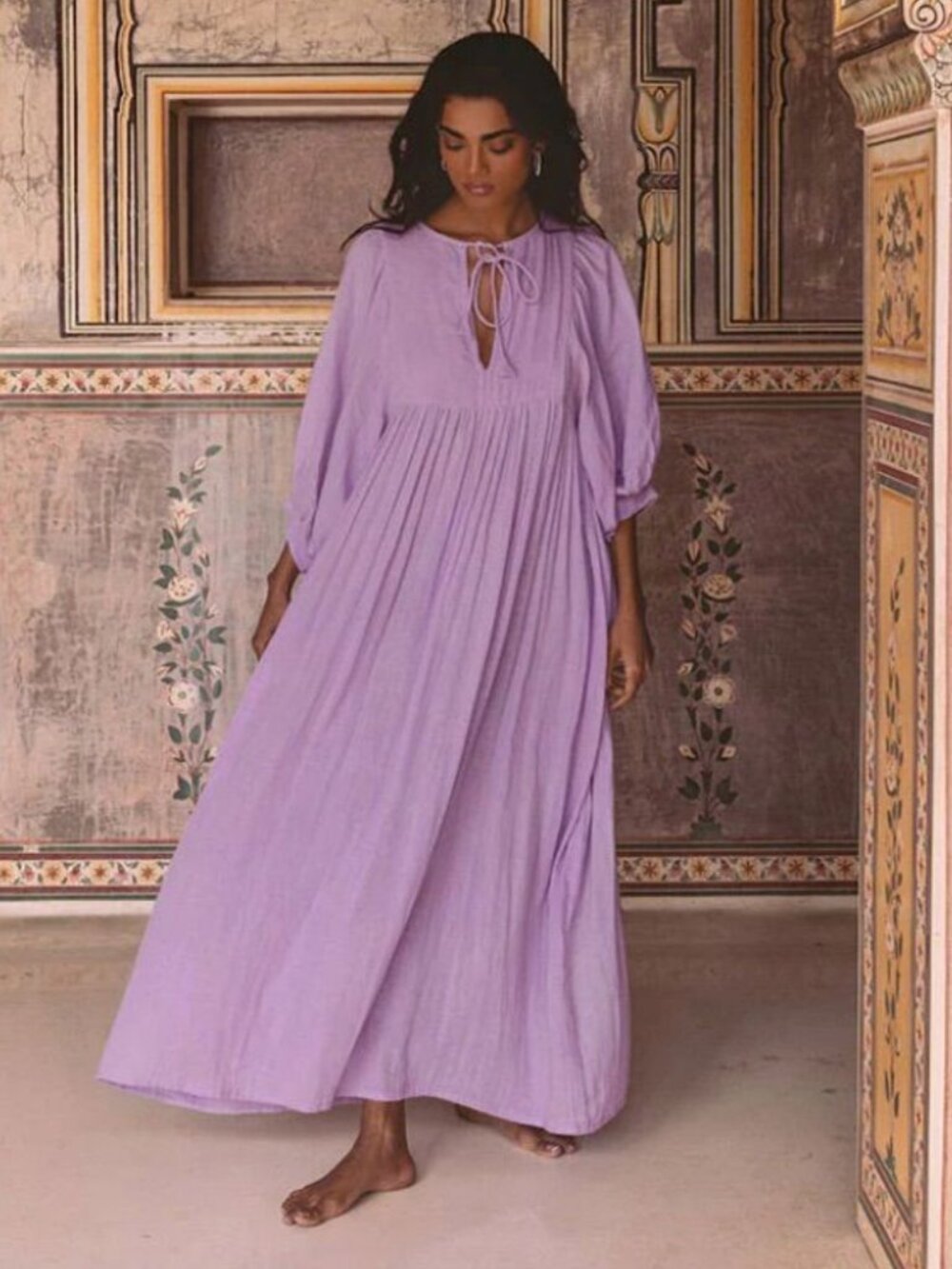 Daughters of India Kyra Maxi Dress, Lilac Gauze